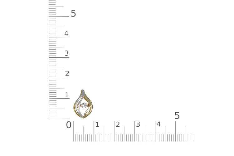 Подвеска из жёлтого золота с фианитом
