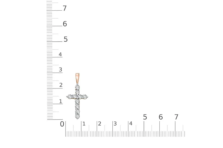 Подвеска Крест из красного золота с 10 бриллиантами