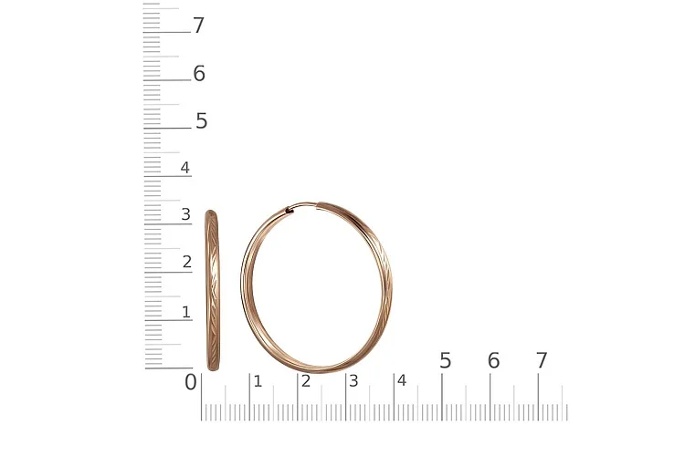 Серьги-конго из красного золота без вставок