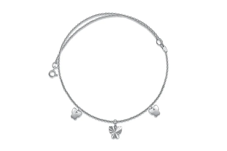 Колье Бабочка из белого золота без вставок