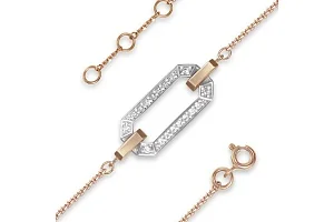 Браслет Дорожка из красного золота с 270 фианитами