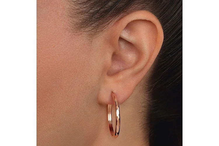 Серьги-конго из красного золота без вставок