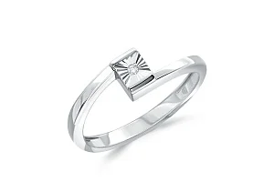 Кольцо Квадрат из белого золота с бриллиантом