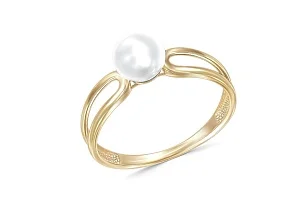 Кольцо из жёлтого золота с жемчугом