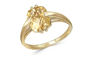 Кольцо из жёлтого золота с цитрином