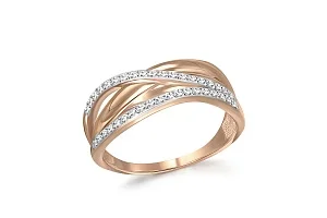 Кольцо из красного золота с 38 фианитами