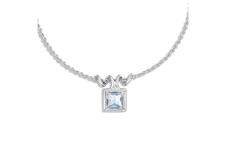 Колье из белого золота с топазом sky