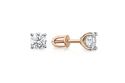 Серьги-пусеты из красного золота с 2 кристаллами swarovski