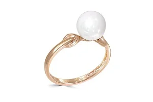 Кольцо из красного золота с жемчугом