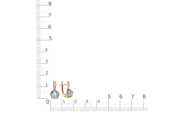 Серьги из красного золота с 2 топазами sky