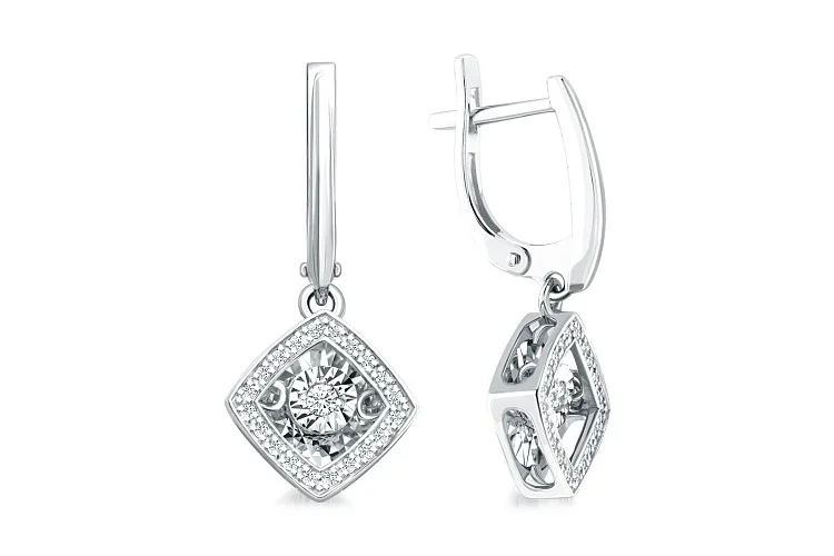 Серьги из белого золота с 42 бриллиантами