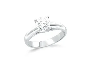 Кольцо из белого золота с выращенным бриллиантом