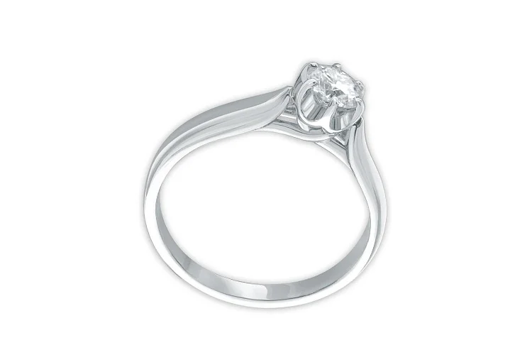 Кольцо из белого золота с муассанитом