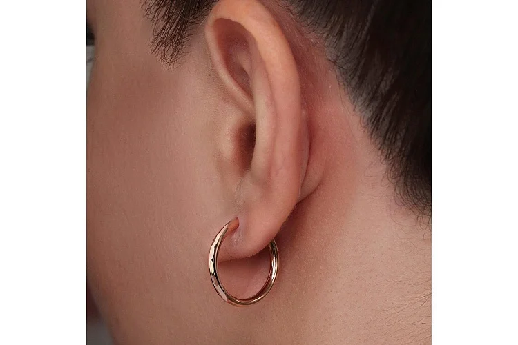 Серьги-конго из красного золота без вставок