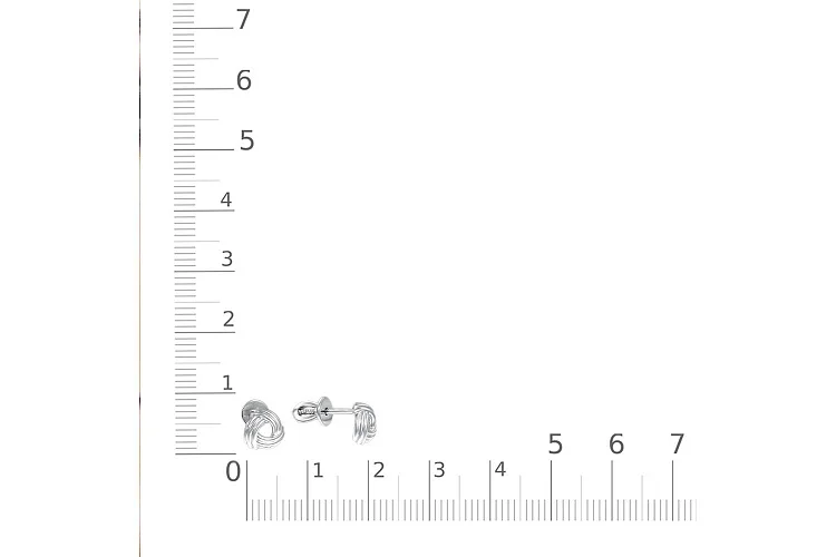 Серьги-пусеты из белого золота без вставок