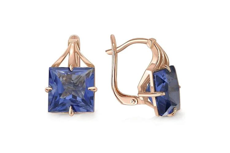 Серьги из красного золота с 2 наноситалами