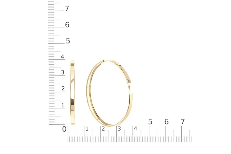 Серьги-конго из жёлтого золота без вставок