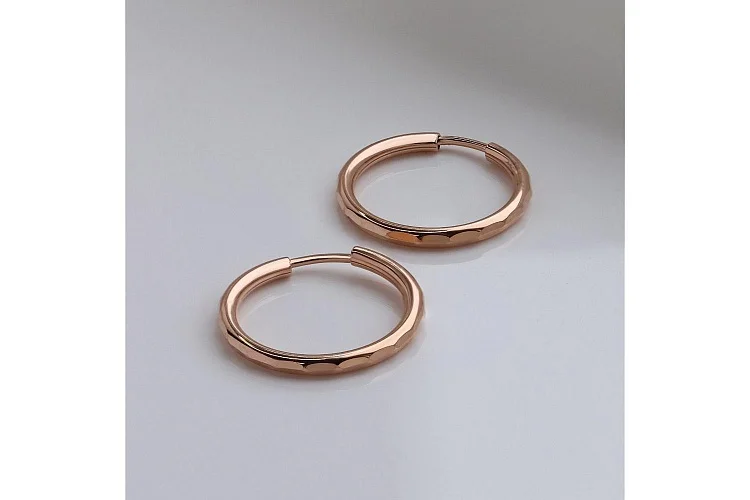 Серьги-конго из красного золота без вставок