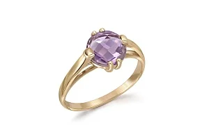 Кольцо из жёлтого золота с аметистом