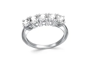 Кольцо Дорожка из белого золота с 5 фианитами