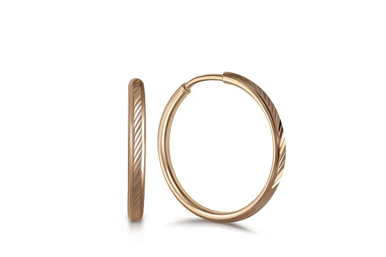 Серьги-конго из красного золота без вставок