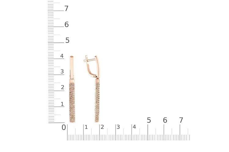 Серьги из красного золота с 114 бриллиантами