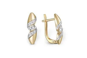 Серьги из жёлтого золота с 14 фианитами