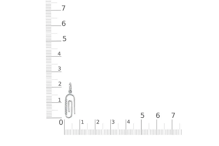 Подвеска Скрепка из белого золота с 8 фианитами