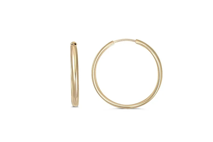 Серьги-конго из жёлтого золота без вставок