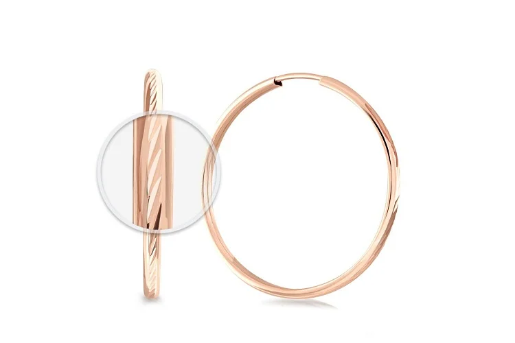 Серьги-конго из красного золота без вставок