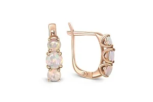 Серьги из красного золота с 6 опалами