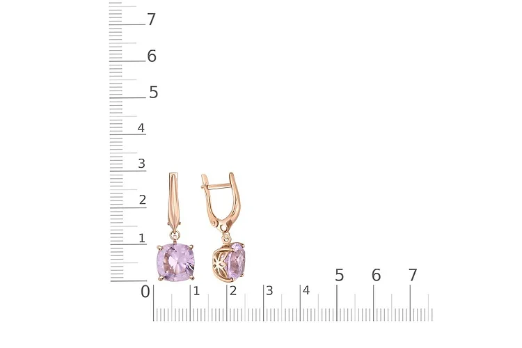 Серьги из красного золота с 2 наноситалами