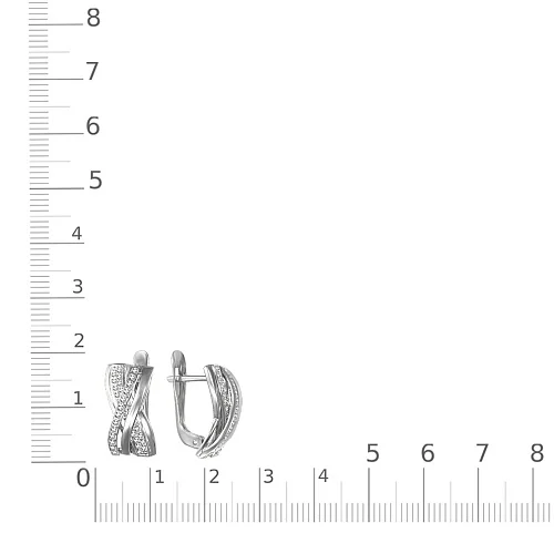 Серьги из белого золота с 62 фианитами