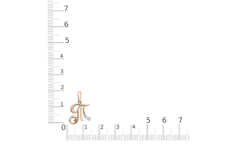 Подвеска Буква из красного золота с фианитом